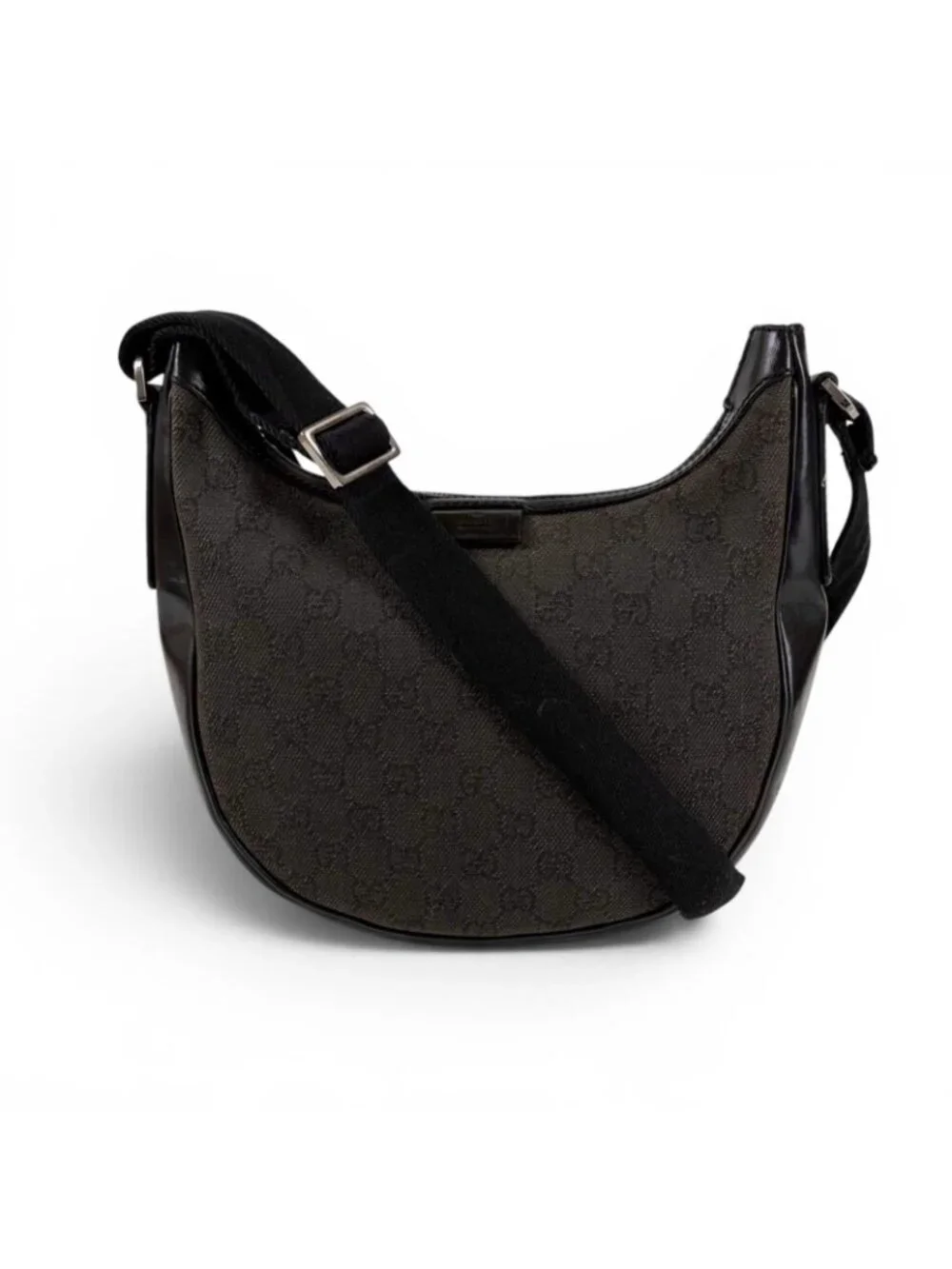 Gucci GG Canvas Shoulder Bag Cross Black